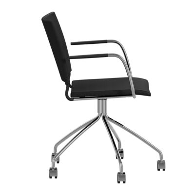Lammhults_Spira_armchair_5-feet_casters_chrome_blackleather_side.png